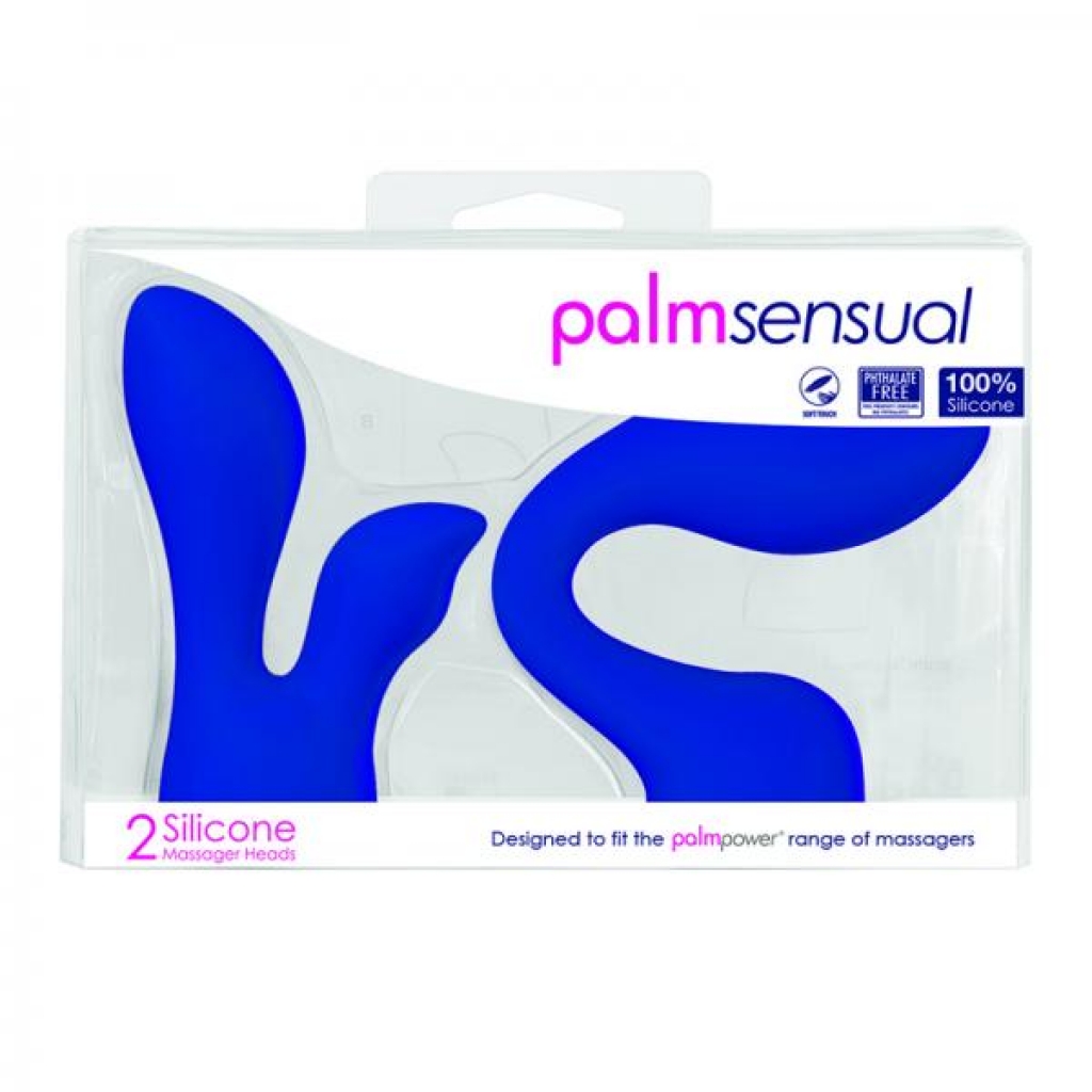 Palmpower Palmsensual Attachments 2-piece Silicone Massager Heads Blue - Bms Enterprises