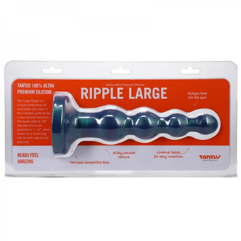 Tantus Ripple Large 8 In. Anal Beads Dildo Medium-firm Malachite - Tantus Inc