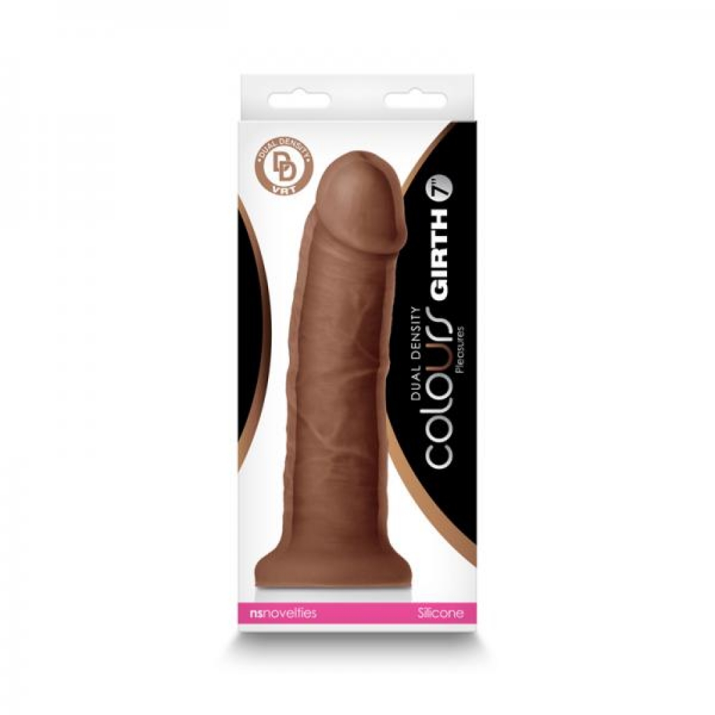 Colours Dual Density Girth 7 In. Dildo Brown - Ns Novelties