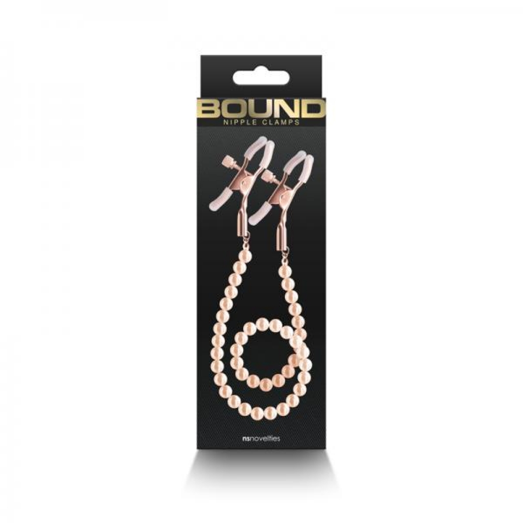 Bound Nipple Clamps Dc1 Rose Gold - Ns Novelties