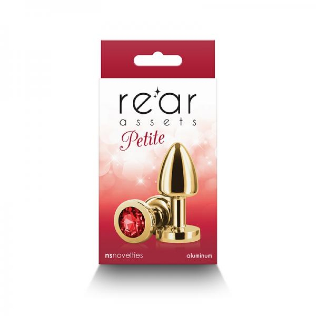 Rear Assets Petite Metal Anal Plug Gold/red - Ns Novelties