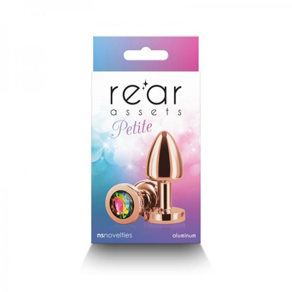 Rear Assets Petite Metal Anal Plug Rose Gold/rainbow - Ns Novelties