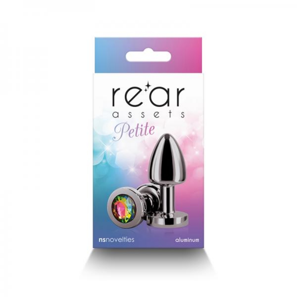 Rear Assets Petite Metal Anal Plug - Gunmetal/Rainbow