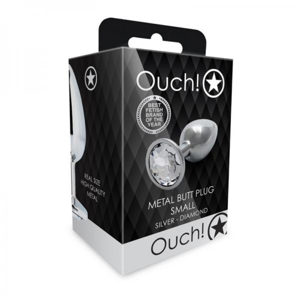 Shots Ouch! Round Gem Butt Plug Small Silver/diamond - Shots America Llc