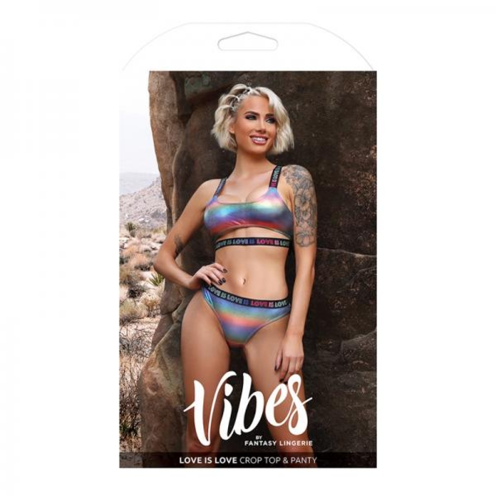 Fantasy Lingerie: Vibes Love Is Love Crop Top & Cheeky Panty