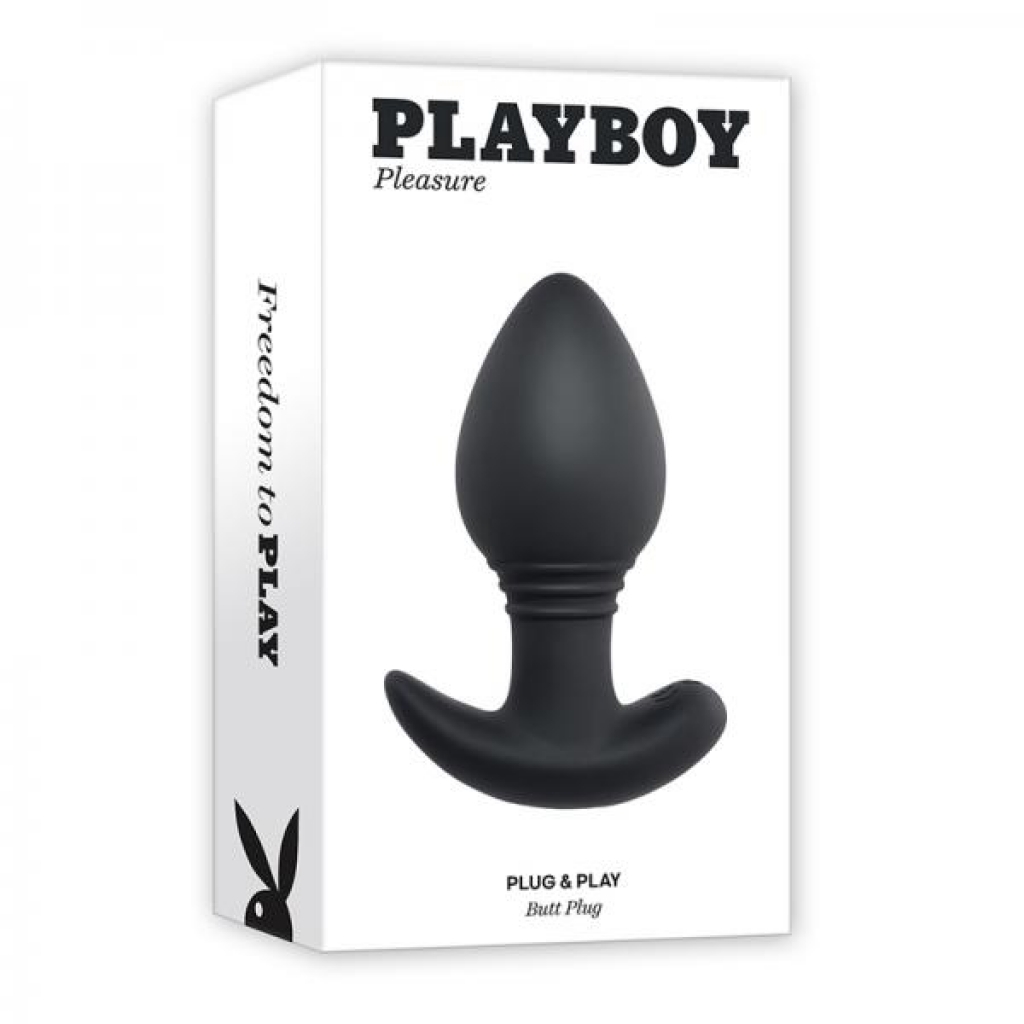 Playboy Plug & Play Rechargeable Remote Controlled Vibrating Silicone Anal Plug Navy - Evolved Novelties