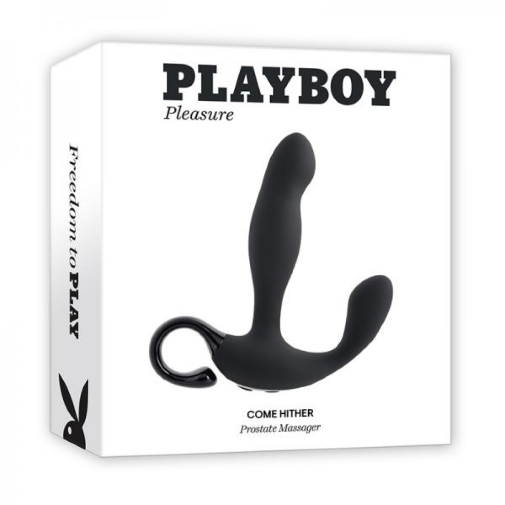 Playboy Come Hither Rechargeable Remote Controlled Silicone Vibrating Prostate Massager Black - Evolved Novelties