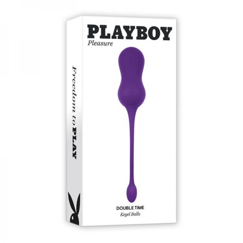 Playboy Double Time Rechargeable Remote Controlled Vibrating Silicone Dual Kegel Balls Acai - Evolved Novelties