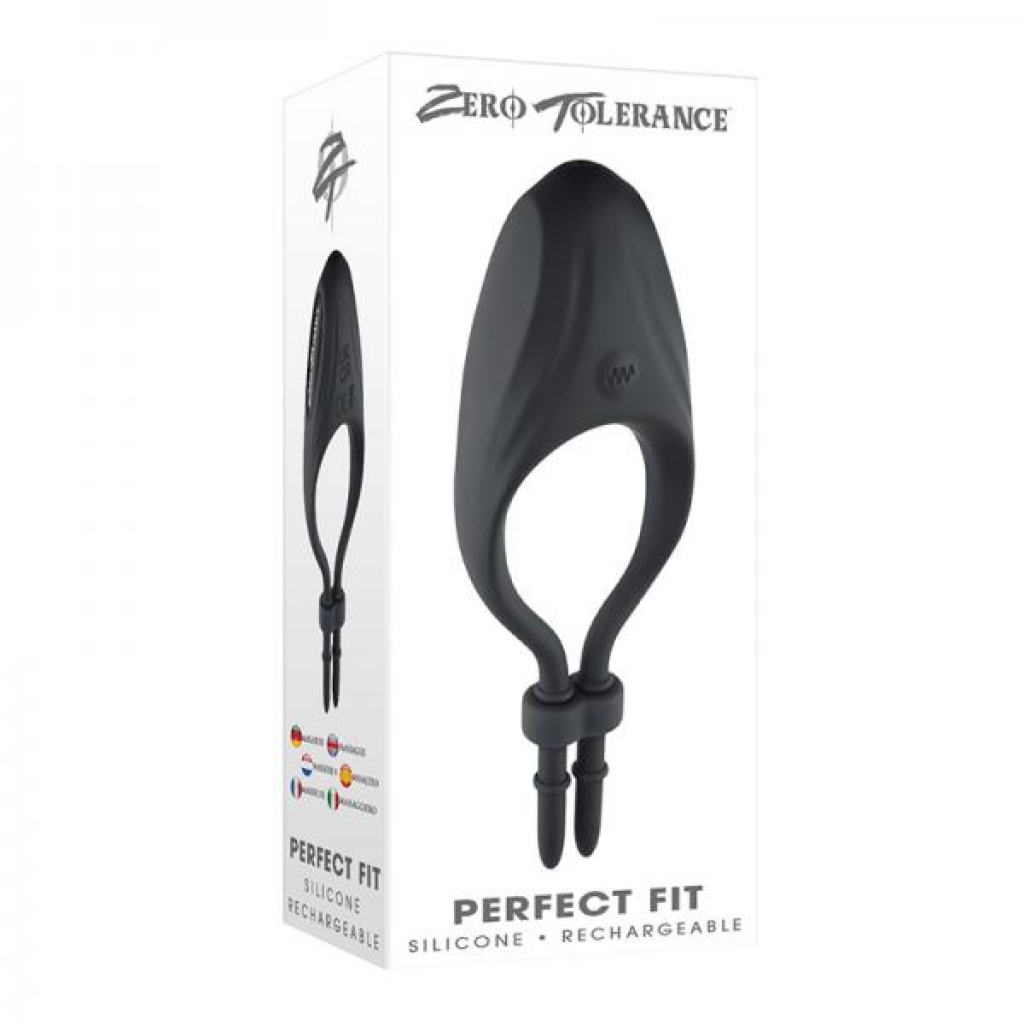 Zero Tolerance Perfect Fit Rechargeable Vibrating Silicone Lasso Cockring Black - Evolved Novelties