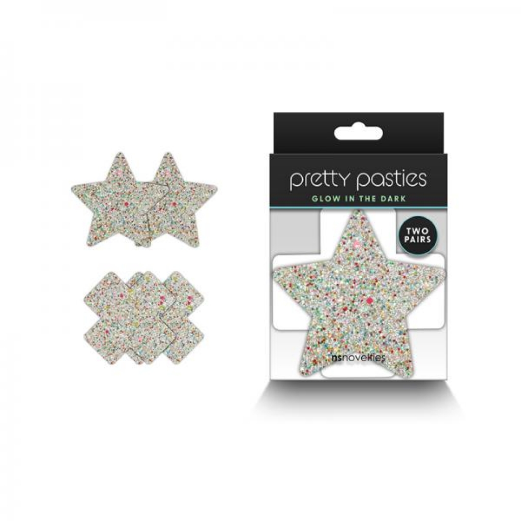 Pretty Pasties Star & Cross Glow 2 Pair - Ns Novelties