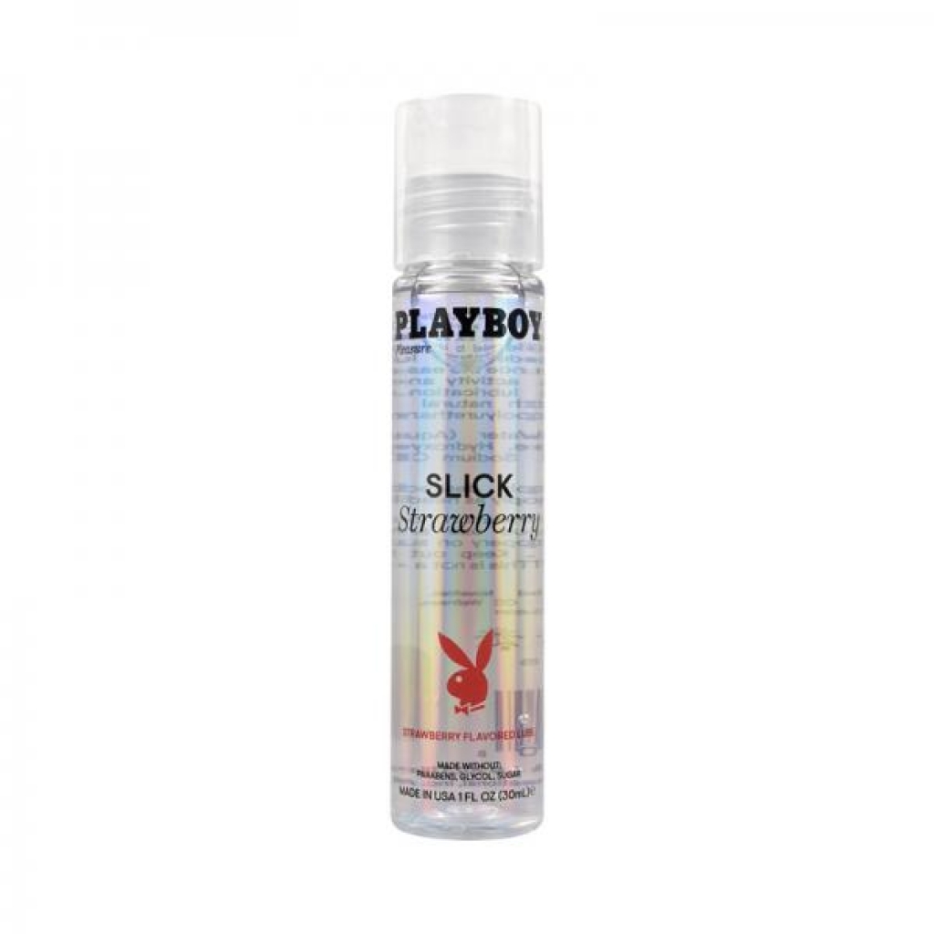 Playboy Slick Flavored Water-based Lubricant Strawberry 1 Oz. - Evolved Novelties