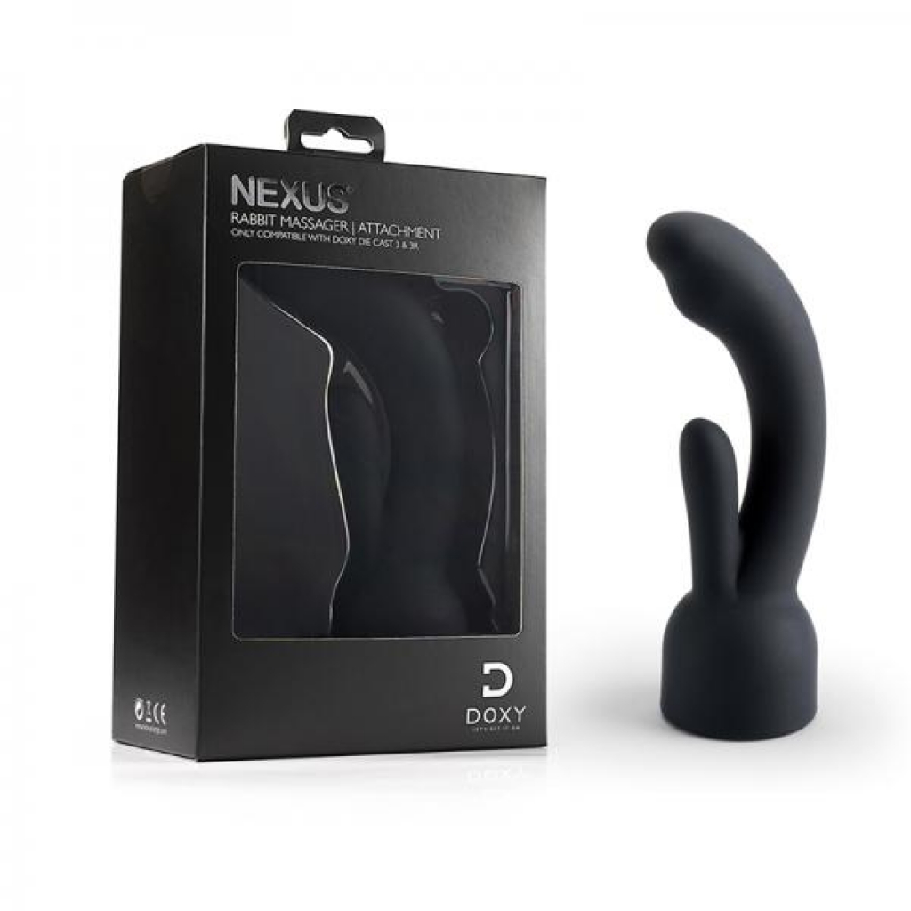 Doxy 3 Silicone Rabbit Wand Attachment Black - Eqom Novelties Ltd  Dba Nexus