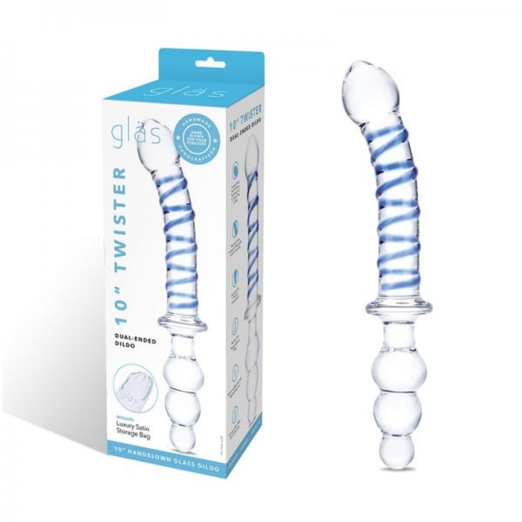 Glas Twister 10 In. Dual-ended Glass Dildo - Electric Eel Inc