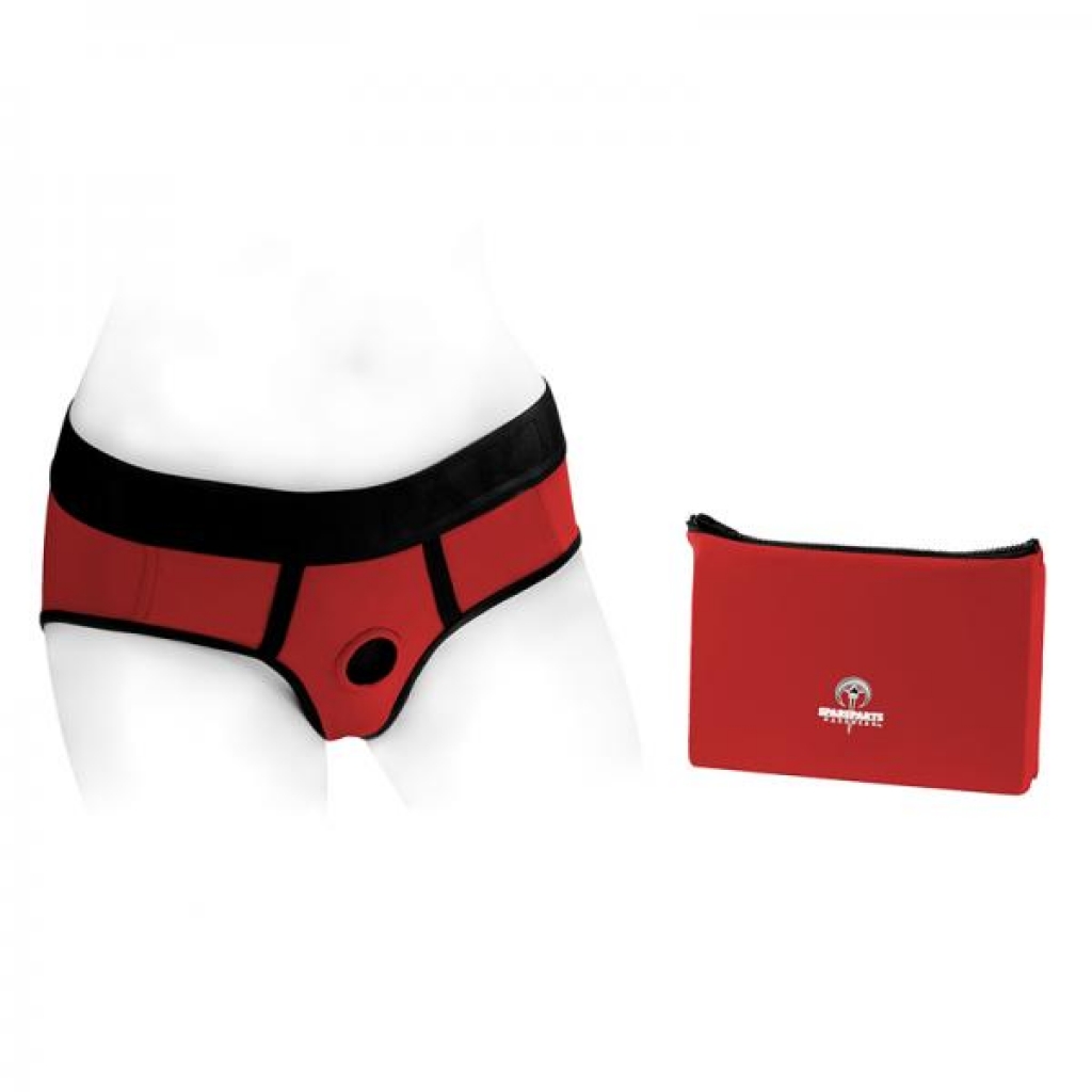 Spareparts Tomboi Nylon Briefs Harness Red/black Size S - Spare Parts Hardwear