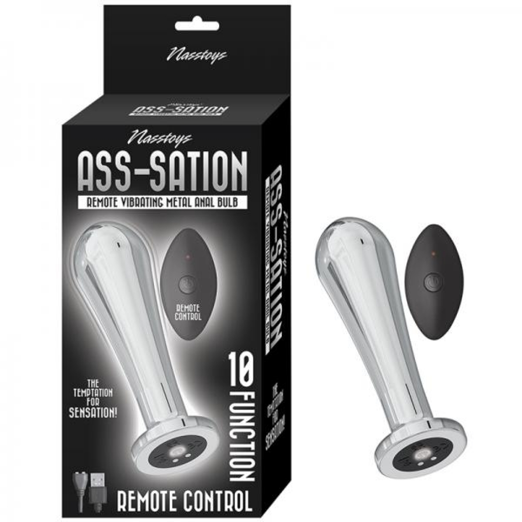 Nasstoys Ass-sation Remote Vibrating Metal Anal Bulb Silver - Nasstoys