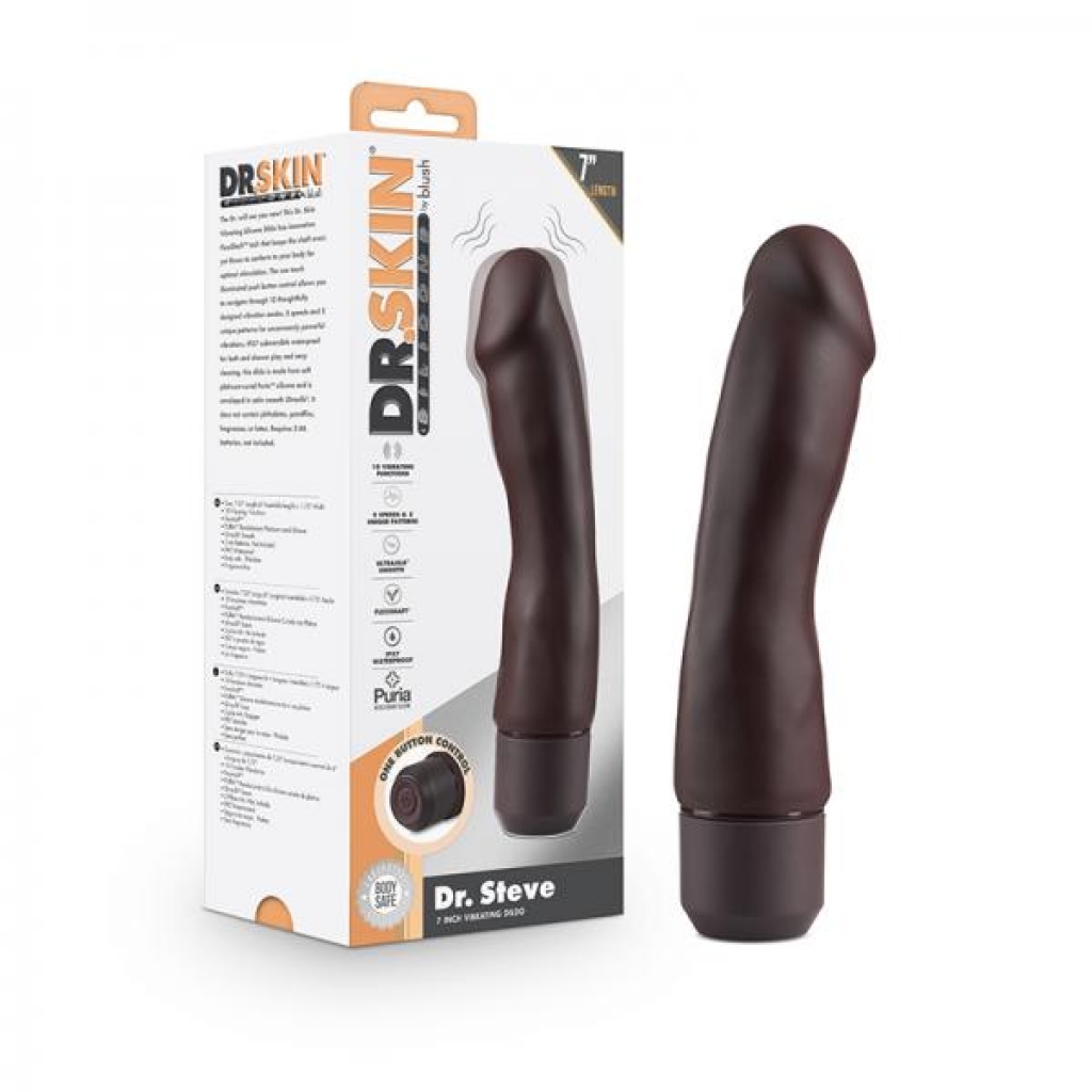 Dr. Skin Vibrating Dildo with FlexiShaft Technology - Brown