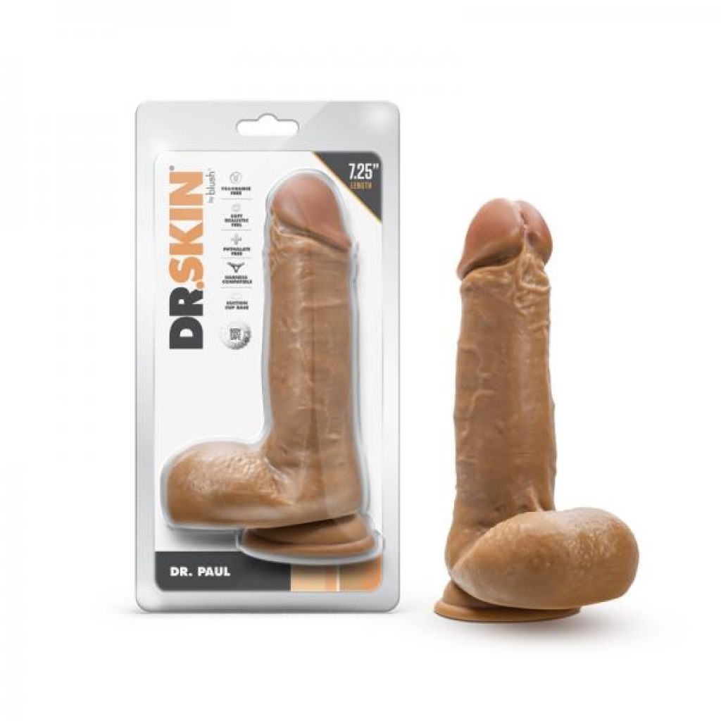 Dr. Skin Dr. Paul 7.25 In. Dildo With Balls Tan - Vee International Inc.