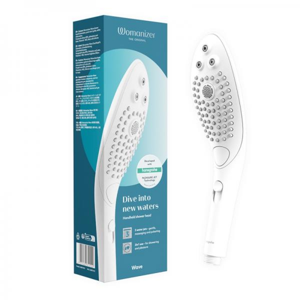 Womanizer Wave Shower Head Masturbator White - Wow Tech Usa Ltd.