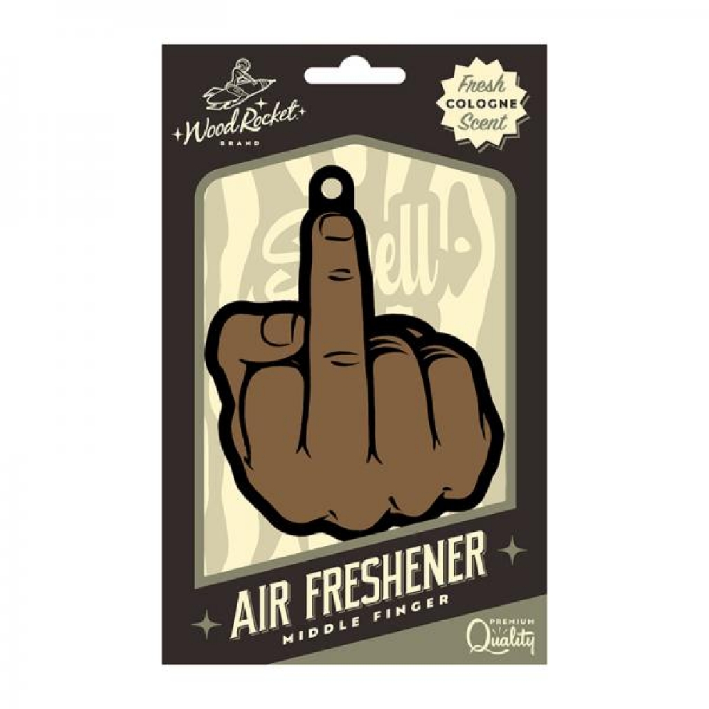 Wood Rocket Air Freshener Middle Finger Brown - Wood Rocket Llc