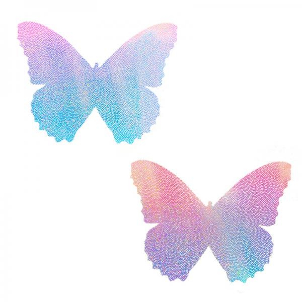 Neva Nude Pasty Butterfly - Iridescent Blue/Pink Delight