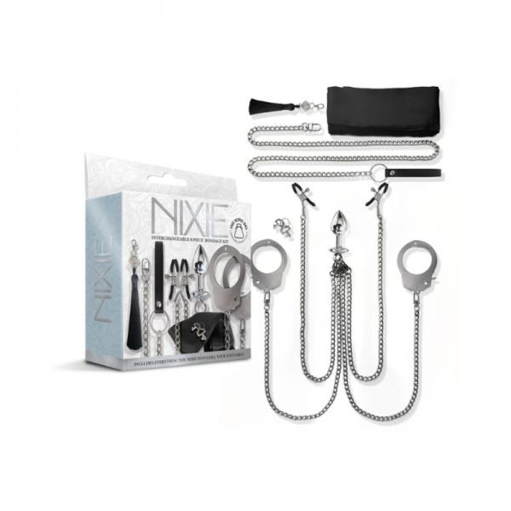 Nixie Metal Bondage 8-piece Kit Silver - Global Novelties Llc