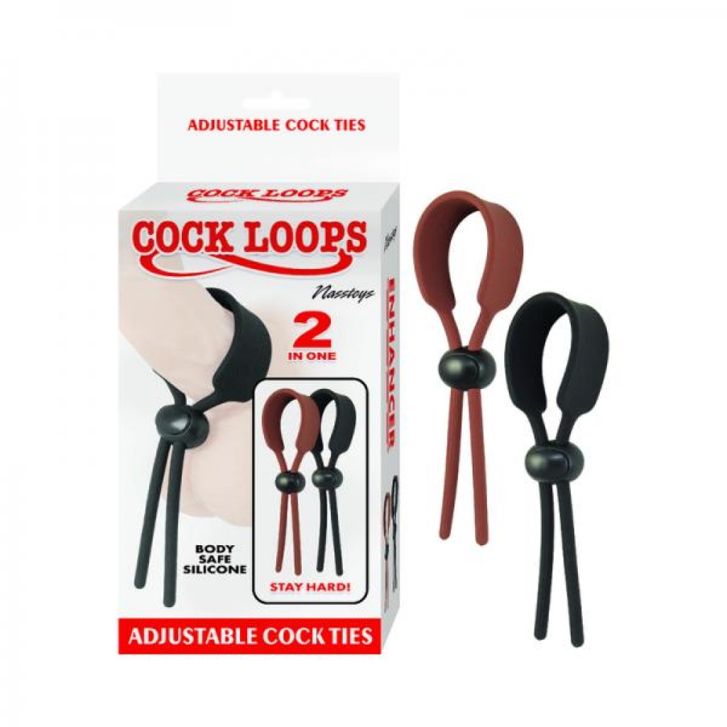 Cock Loops Adjustable Cock Ties Brown & Black - Nasstoys