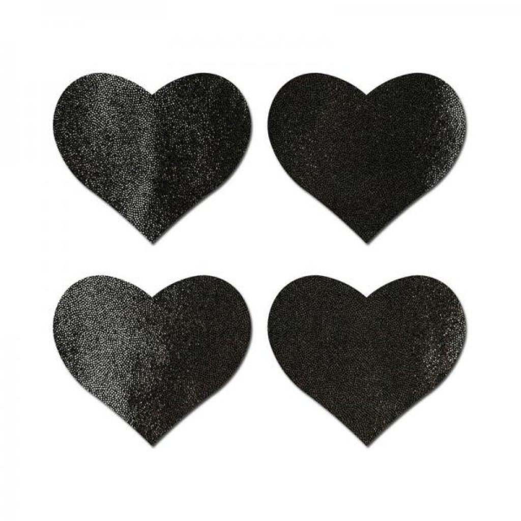 Pastease Petites Liquid Hearts Pasties - Black 2-pack