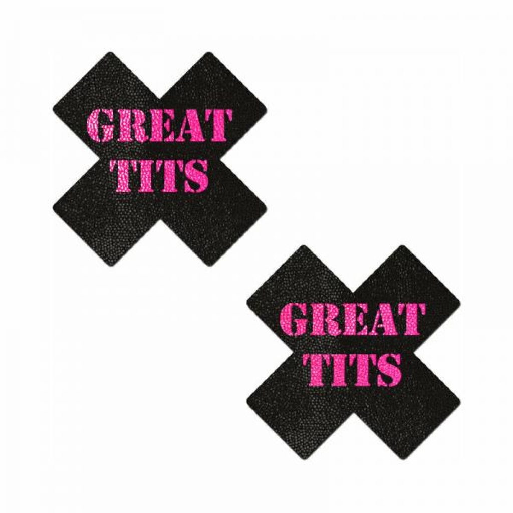 Pastease 'great Tits' Crosses Pasties Black/pink