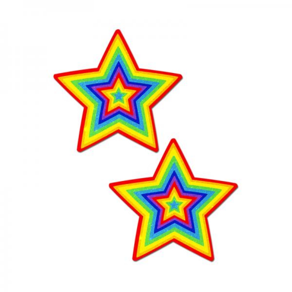 Pastease Glitter Pumping Star Pasties - Rainbow