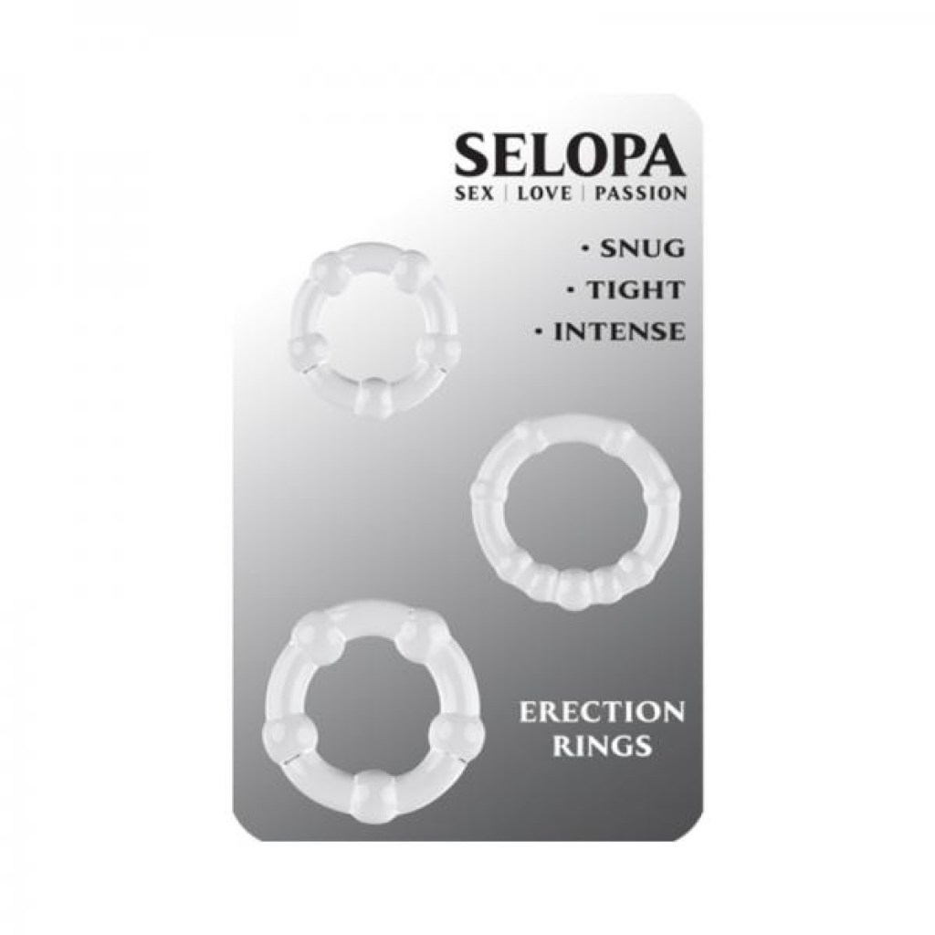 Selopa Erection Rings Cock Ring Set Clear - Evolved Novelties