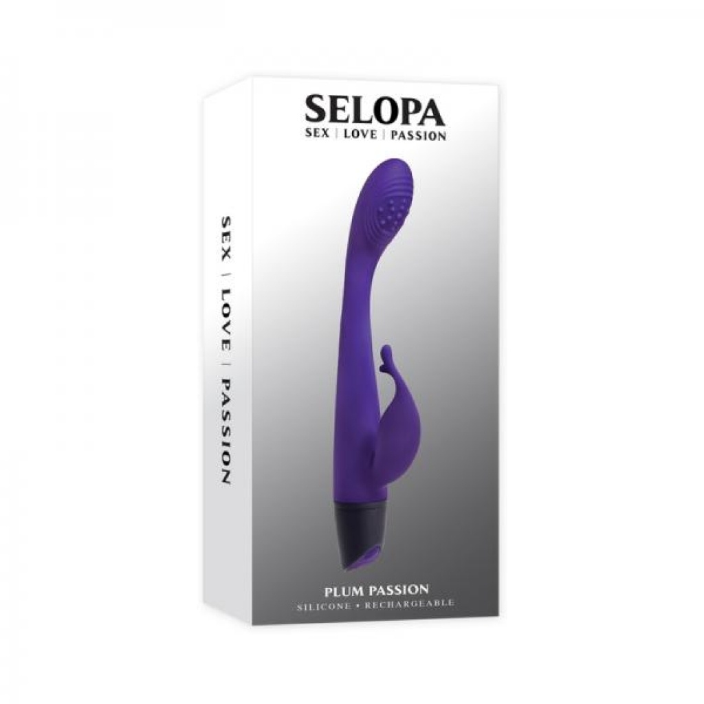 Selopa Plum Passion Rechargeable Dual Stim Silicone Purple - Evolved Novelties