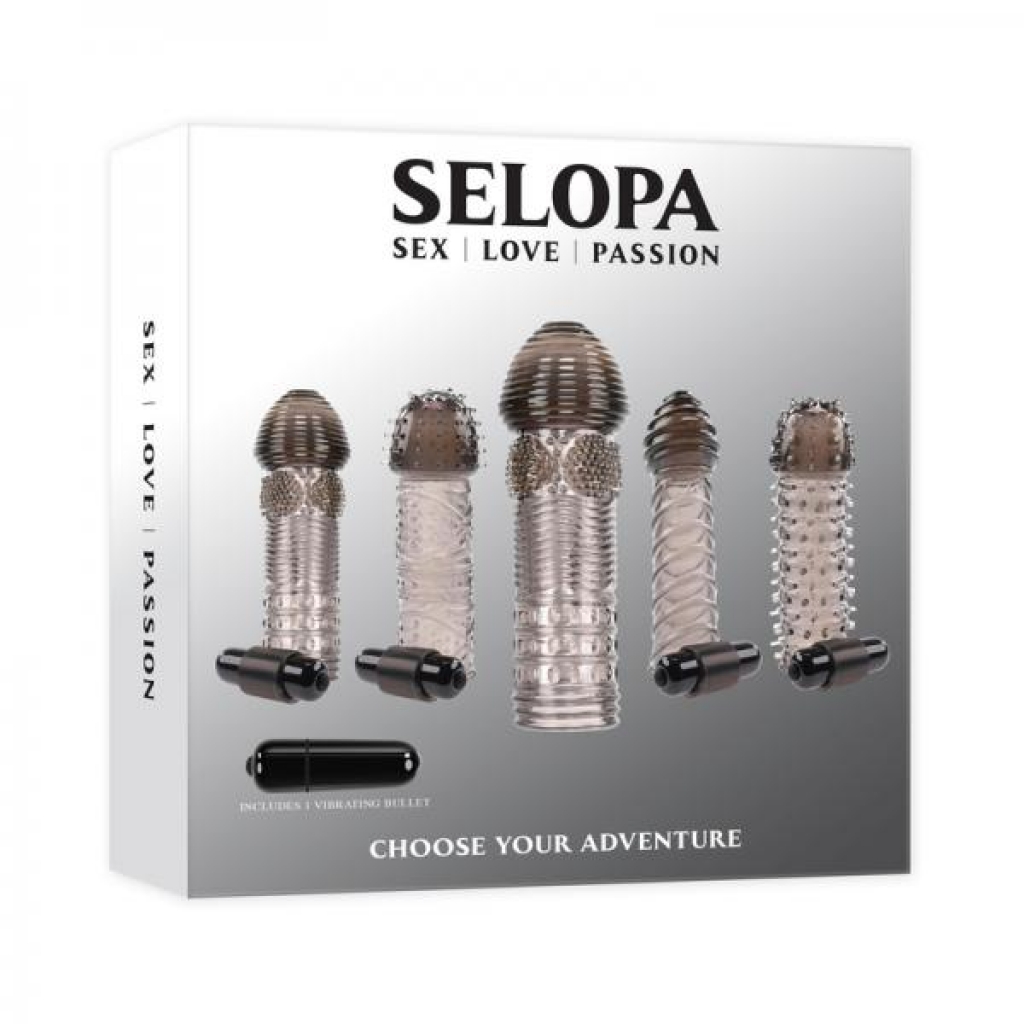 Selopa Choose Your Adventure Sleeve Kit With Bullet Smoke Clear - Evolved Novelties