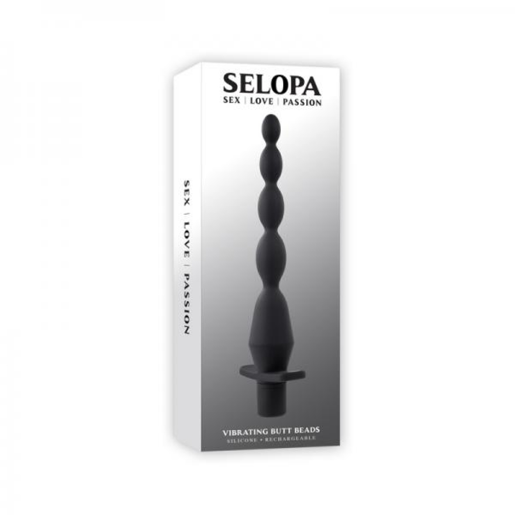 Selopa Vibrating Butt Beads Rechargeable Anal Silicone Black - Evolved Novelties