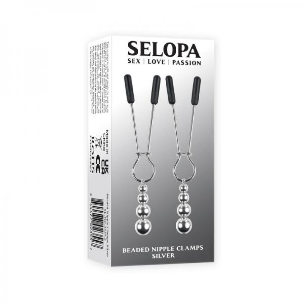 Selopa Beaded Nipple Clamps Stainless Steel Silver - Evolved Novelties