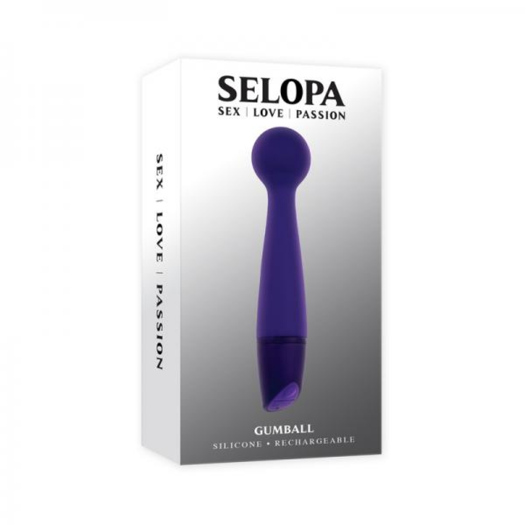 Selopa Gumball Rechargeable Slim Wand Silicone Purple - Evolved Novelties