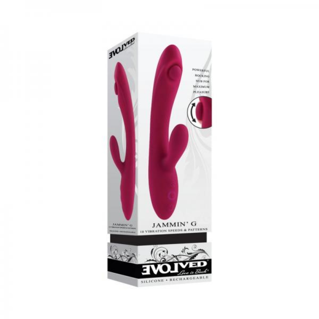 Evolved Jammin G Rechargeable Tapping Dual Stim Vibe - Silicone Pink