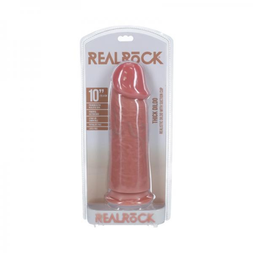 Realrock Extra Thick Dildo - 10 In. - Beige