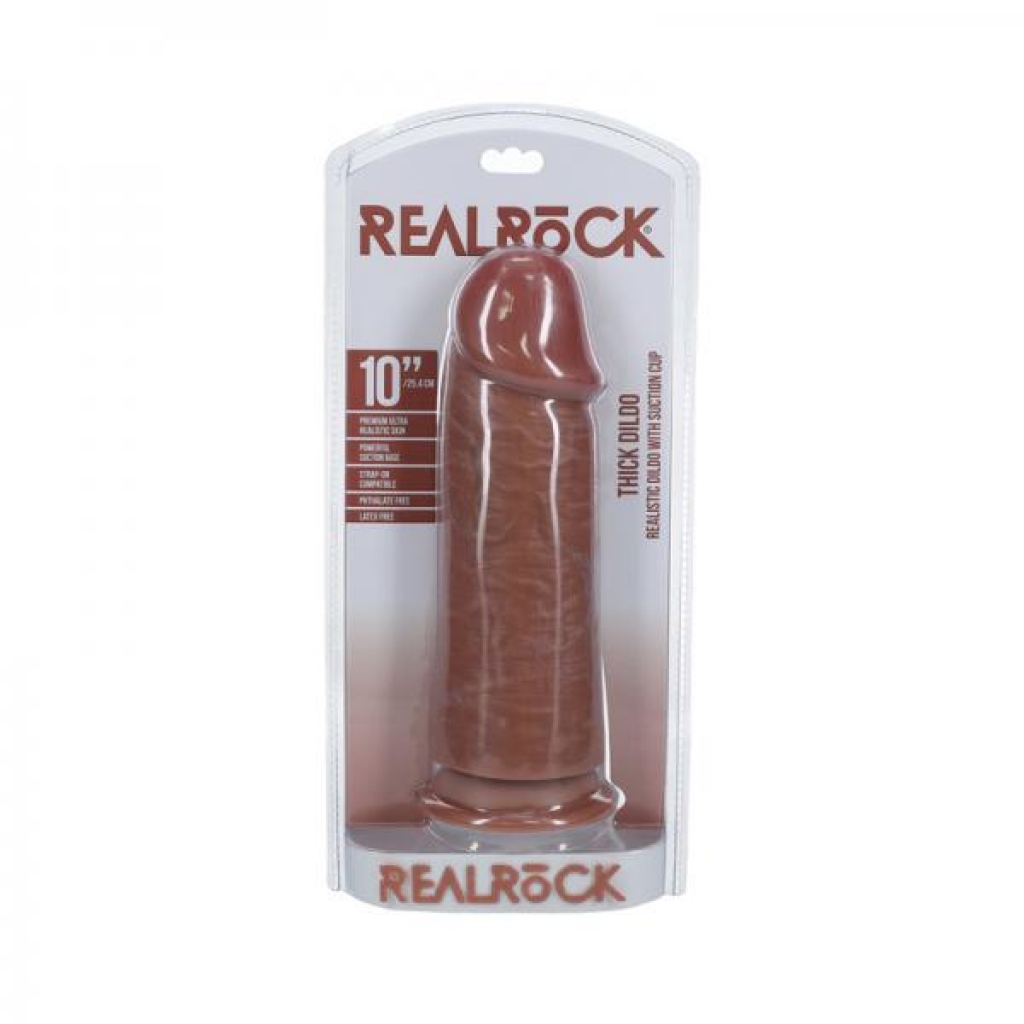 Realrock Extra Thick 10 In. Dildo Tan - Shots America Llc