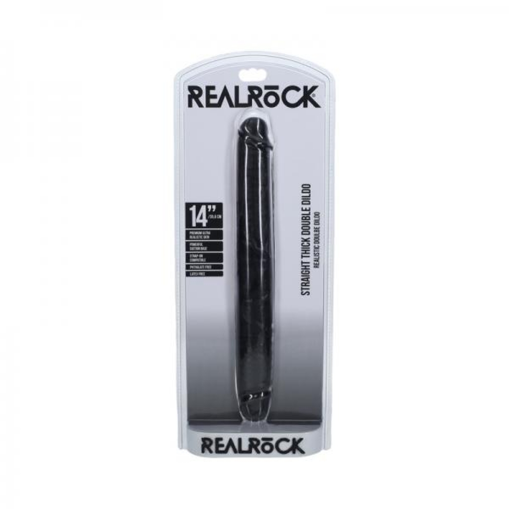 Realrock 14 In. Thick Double-ended Dong Black - Shots America Llc