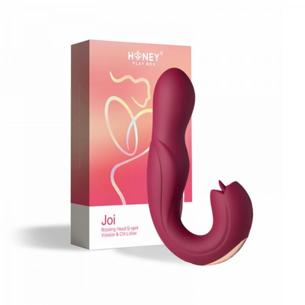 Joi Rotating Head G-Spot Vibrator with Clit Licker - Maroon