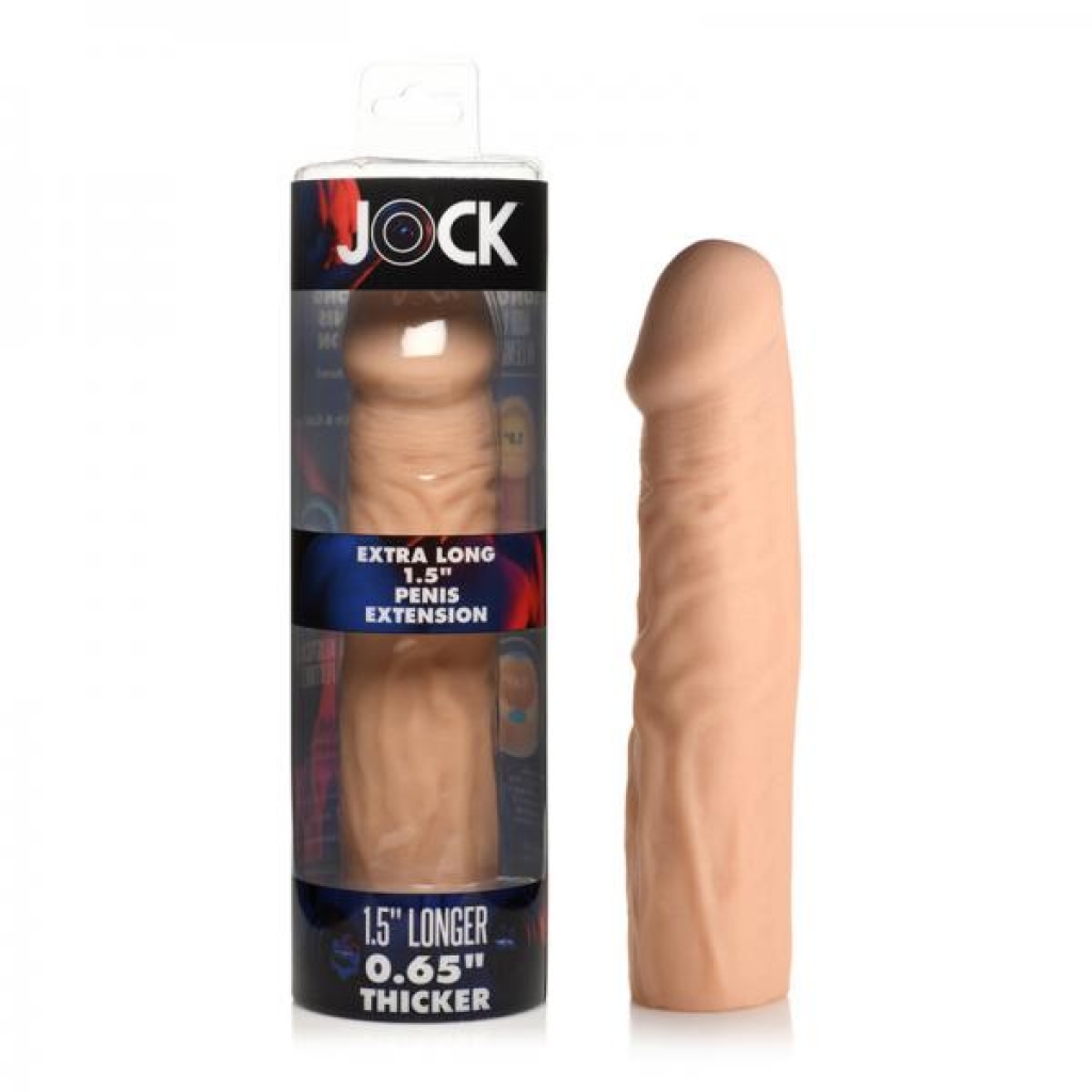 Jock Extra Long Penis Extension Sleeve 1.5in Light - Curve Novelties