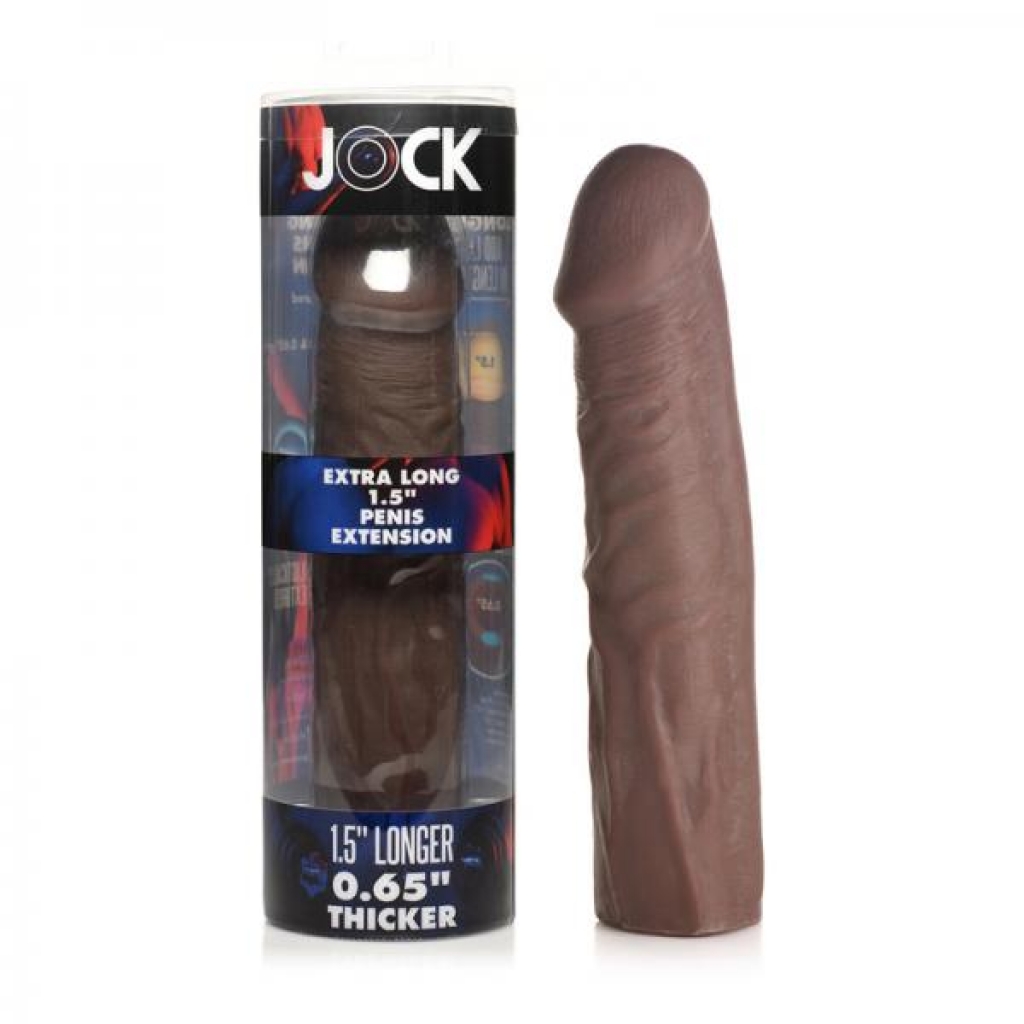 Jock Extra Long Penis Extension Sleeve 1.5in Dark - Curve Novelties