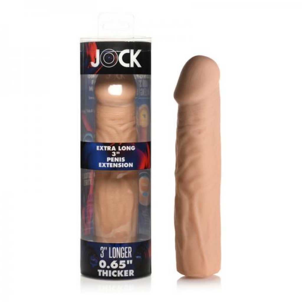 Jock Extra Long Penis Extension Sleeve 3in Light - Curve Novelties