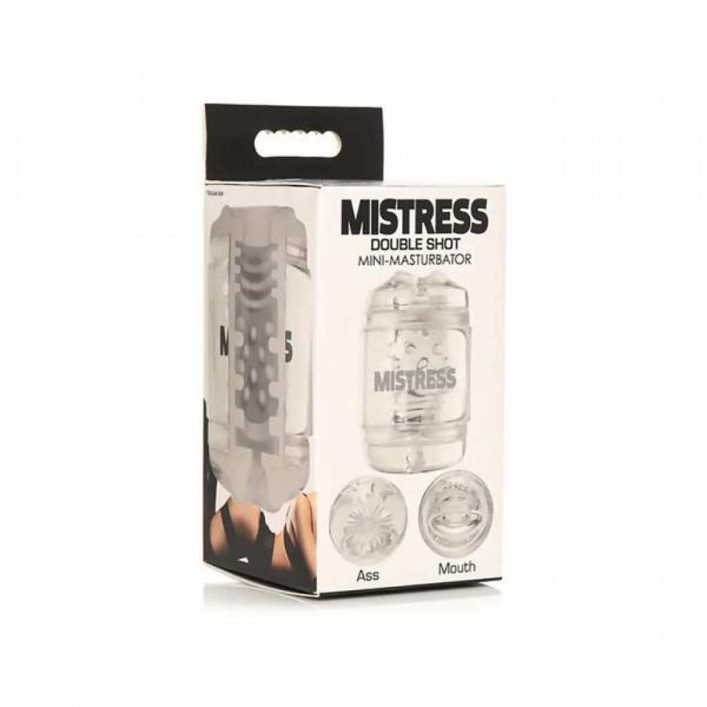 Mistress Double Shot Ass&mouth Mini Masturbator Clear - Curve Novelties