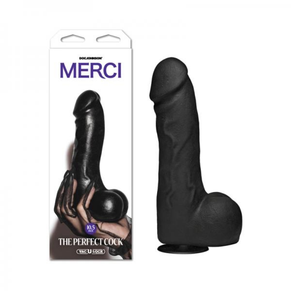 Merci The Perfect Cock With Removable Vac-u-lock Suction Cup 10.5in Black - Doc Johnson