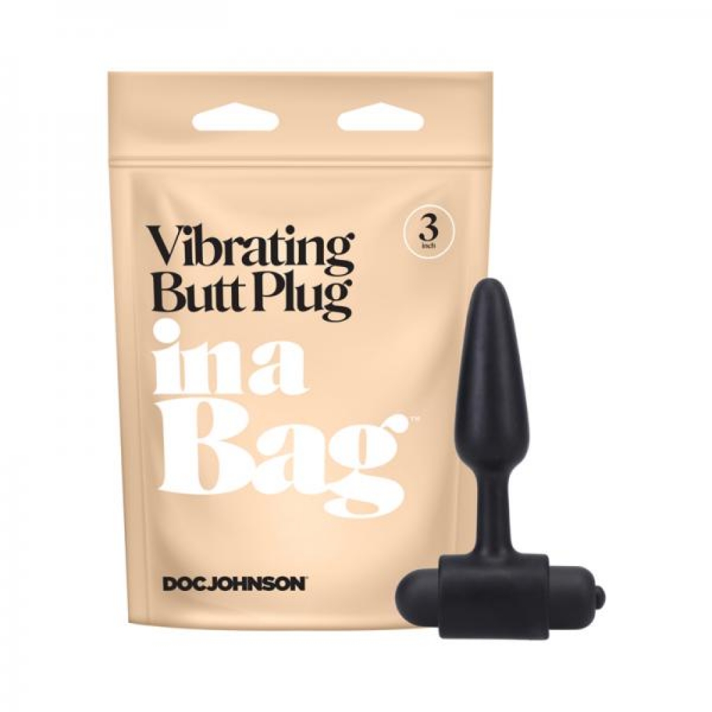 In A Bag Vibrating Butt Plug 3in Black - Doc Johnson