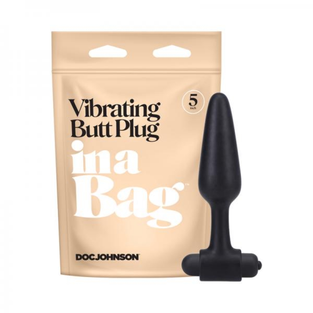 In A Bag Vibrating Butt Plug 5in Black - Doc Johnson