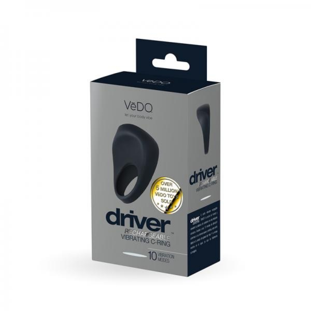 Vedo Driver Rechargeable Vibrating C-ring - Black