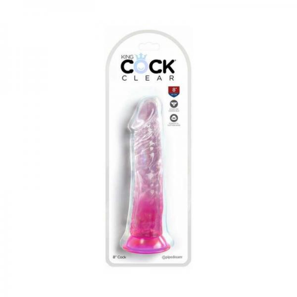 King Cock Clear 8-inch Pink Dildo