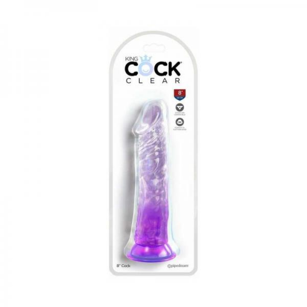 King Cock Clear 8in Dildo - Purple